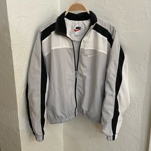 NIKE 90's Vintage White Tag Windbreaker Jacket Size M In Grey/White/Black